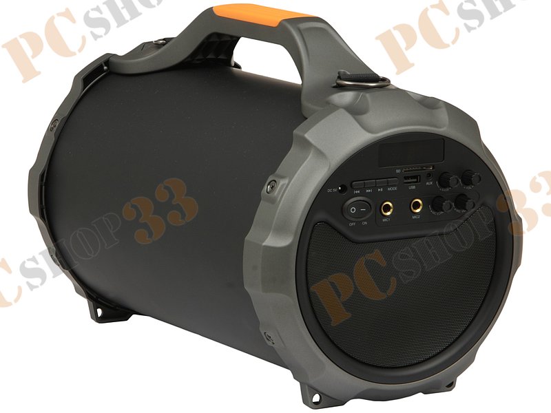 Акустическая система 2.1 Ginzzu GM-882B, сабвуфер 24Вт, сателлиты 2x2Вт, портативная, с MP3 плеером, с FM радио, с караоке, черный (Bluetooth)