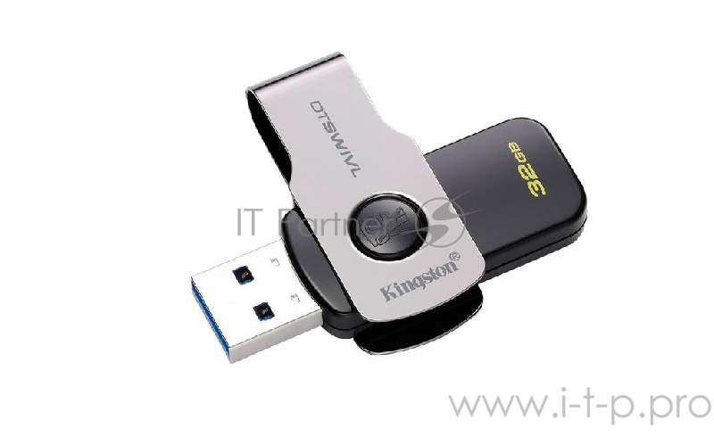 Накопитель USB flash 32ГБ Kingston DataTraveler SWIVL DTSWIVL/32GB, черный (USB3.1)