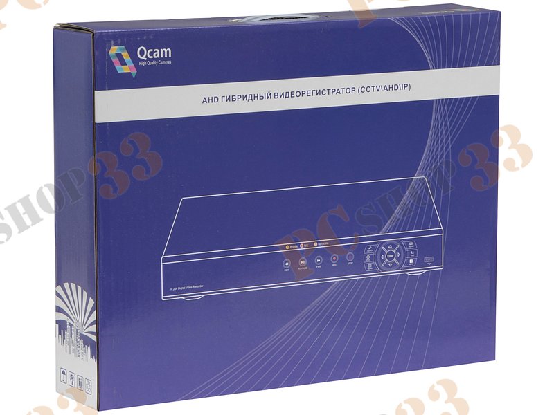 Цифровой гибридный видеорегистратор Q-Cam QHR-821F (AHD+SD+IP, 8 кан. видео / 8 кан. аудио, 2xHDD, H.264/G.711A)