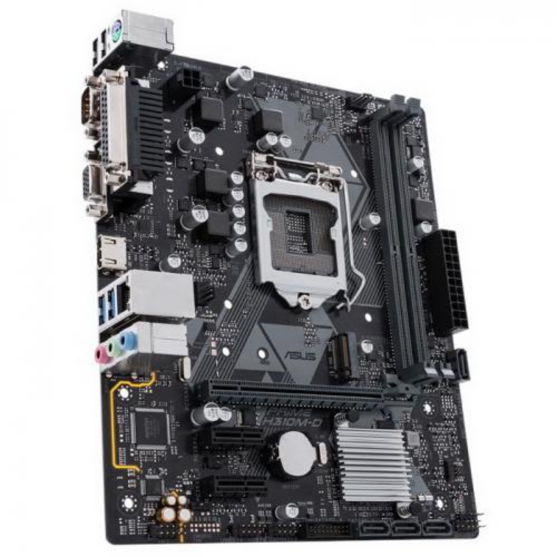 Мат. плата Socket1151 ASUS PRIME H310M-D (iH310, 2xDDR4, M.2, SATA III, PCI-E, D-Sub, HDMI, 1Гбит LAN, USB3.1, mATX)