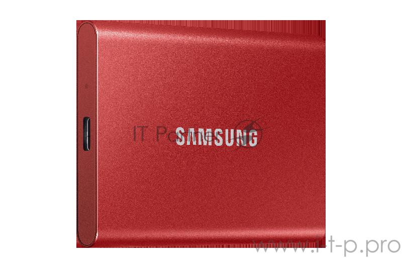 Твердотельный накопитель Samsung SSD 1TB T7 Touch, USB Type-C, R/W 1000/1050MB/s, Red