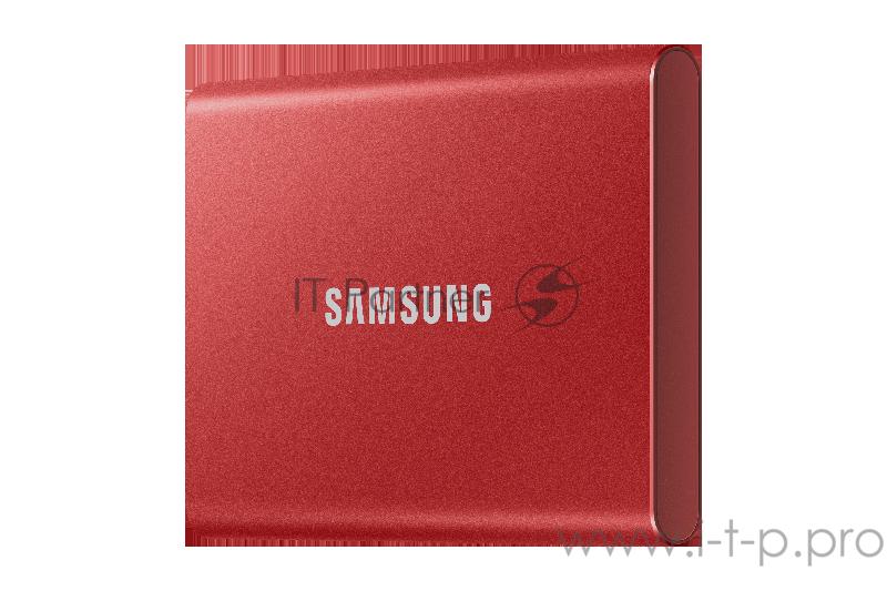 Твердотельный накопитель Samsung SSD 1TB T7 Touch, USB Type-C, R/W 1000/1050MB/s, Red