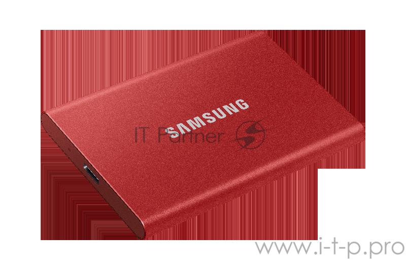 Твердотельный накопитель Samsung SSD 1TB T7 Touch, USB Type-C, R/W 1000/1050MB/s, Red