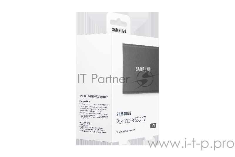 Твердотельный накопитель Samsung SSD 1TB T7 Touch, USB Type-C, R/W 1000/1050MB/s, Titanium