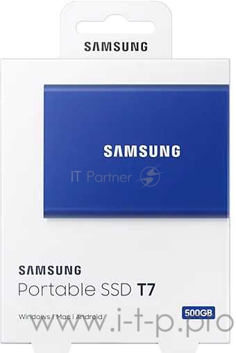 Твердотельный накопитель Samsung SSD 500GB T7 Touch, USB Type-C, R/W 1000/1050MB/s, Blue