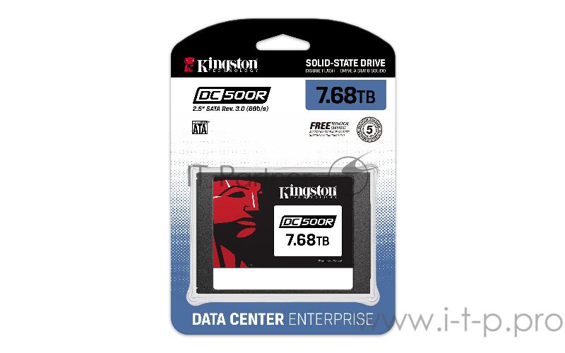 Твердотельный накопитель Kingston 7680GB DC500R 2.5 SATA 3 R/W 545/490MB/s IOPs 552 000/225 000, (0,5 DWPD/5 лет)