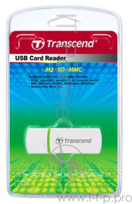 Картридер SDXC/microSDXC Transcend TS-RDP5W, внешн., белый (USB2.0)