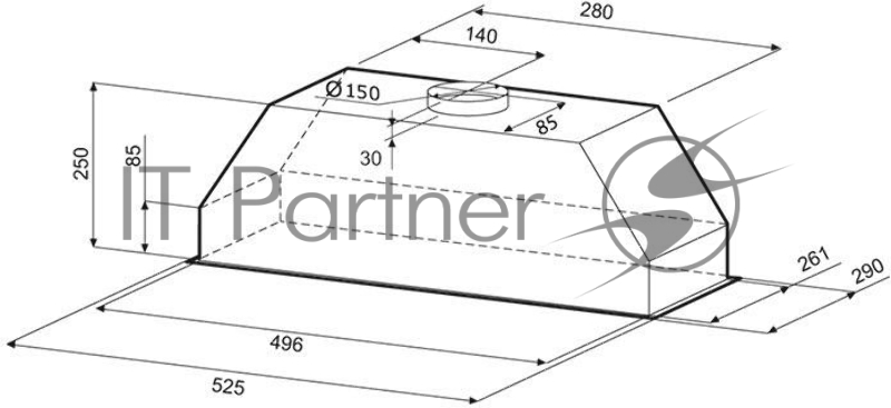 Вытяжка кухонная KRONA RUNA 600 ivory PB бежевый