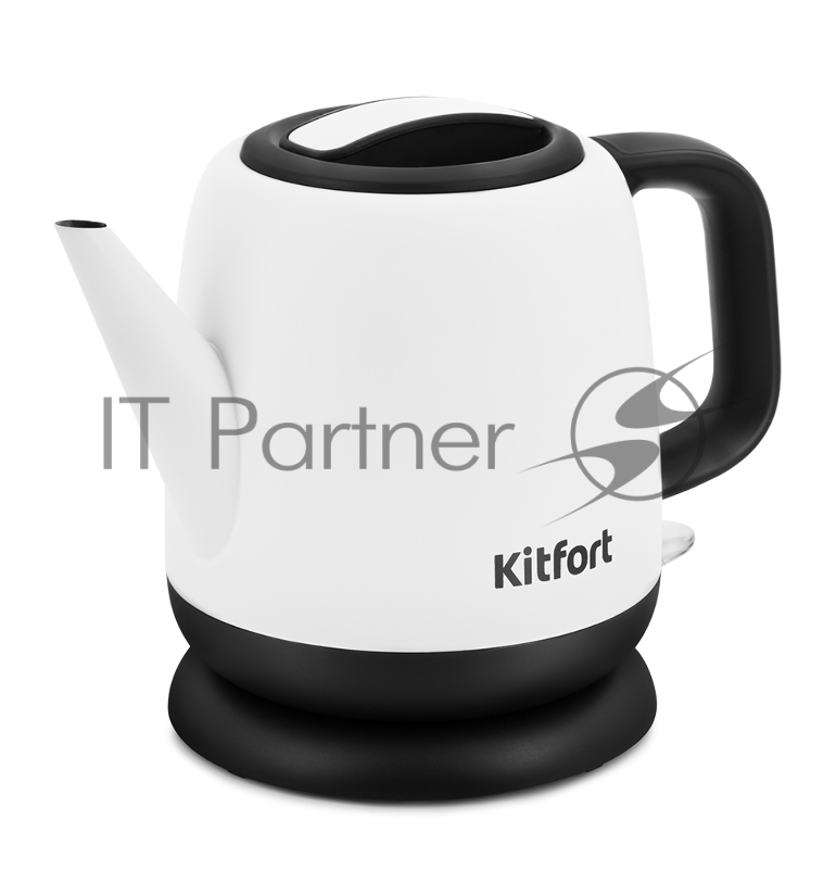 Чайник электрический Kitfort KT-6112 1л. 1630Вт белый/черный (корпус: нержавеющая сталь)