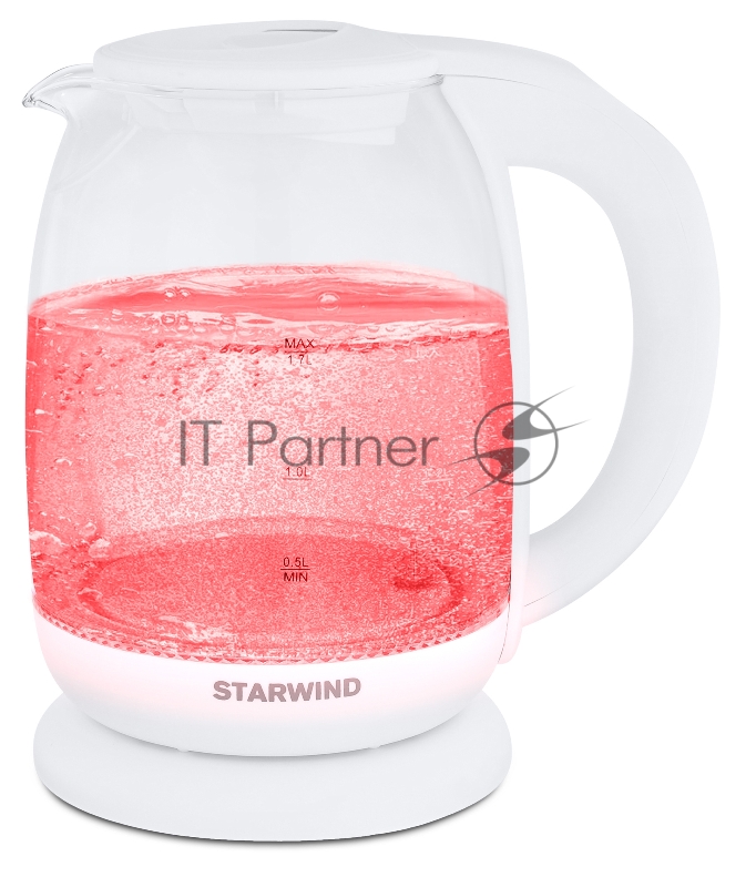 Чайник электрический Starwind SKG4215 1.7л. 2200Вт белый (корпус: стекло)
