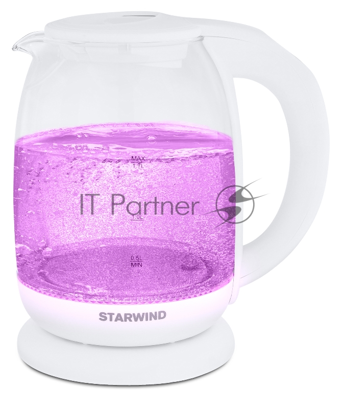 Чайник электрический Starwind SKG4215 1.7л. 2200Вт белый (корпус: стекло)