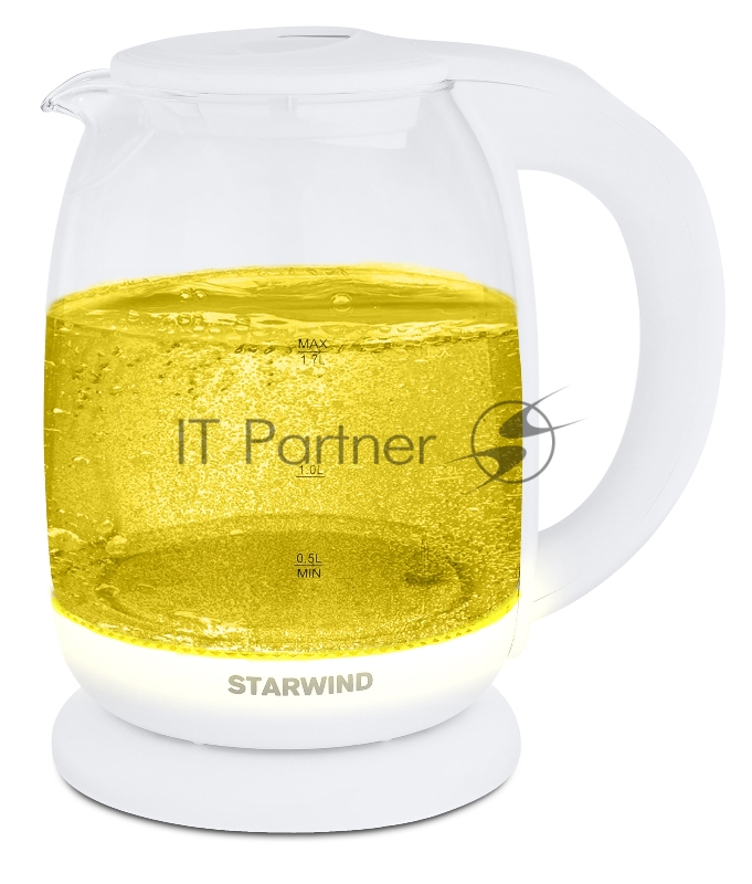 Чайник электрический Starwind SKG4215 1.7л. 2200Вт белый (корпус: стекло)