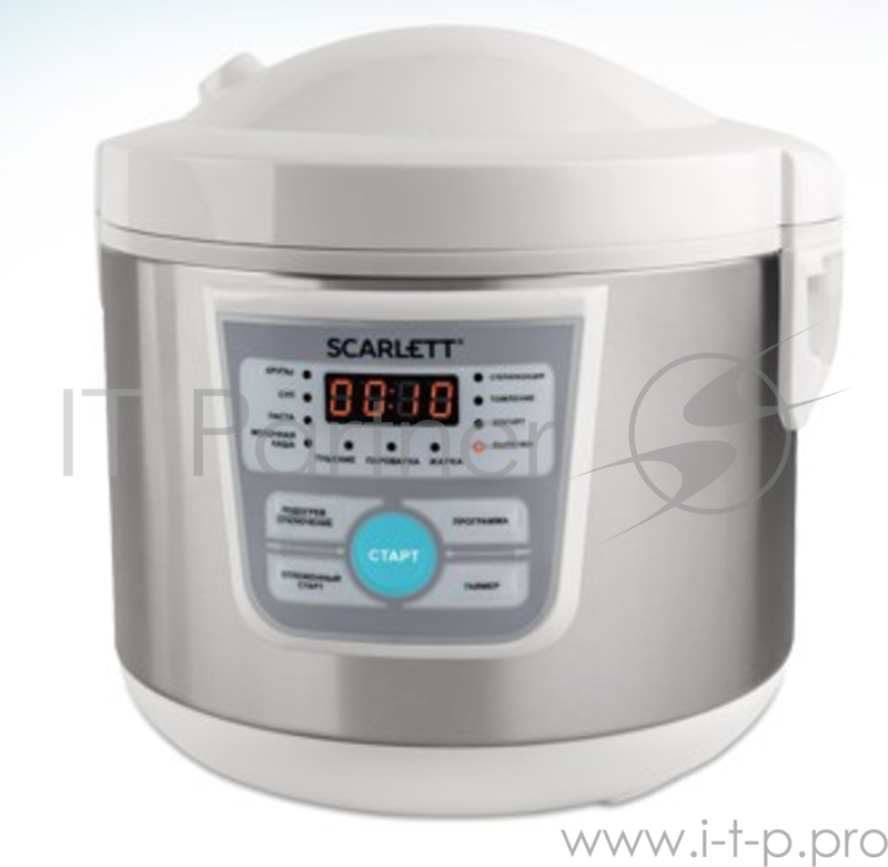 Мультиварка SCARLETT SC-MC410S20 белый Мощность 500Вт, Объем 3л, Компактно полноценная мультиварка занимает минимум места, Чаша с 3х-слойным антипригарным покрытием, Внутри - выгравированная шкала для воды, 14 программ: 11 кулинарных и 3 для управлен