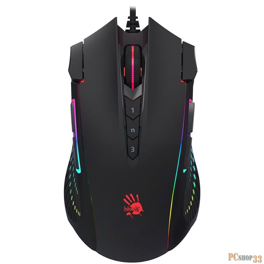 Мышь A4 Bloody J90s черный оптическая (8000dpi) USB (12but)
