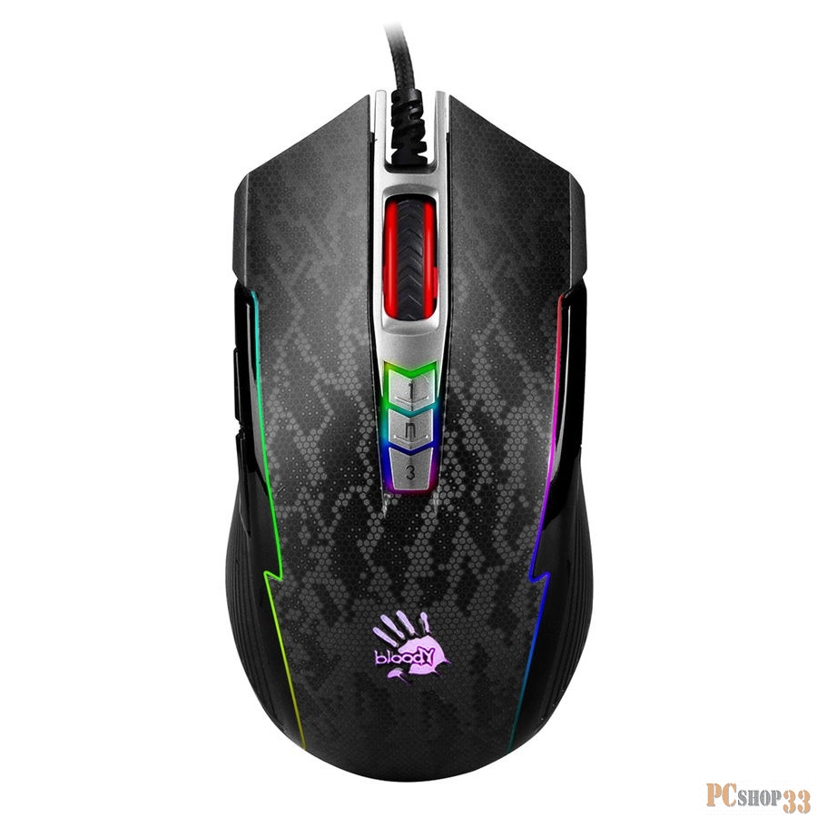 Мышь A4 Bloody P93s Snake рисунок оптическая (8000dpi) USB (8but)