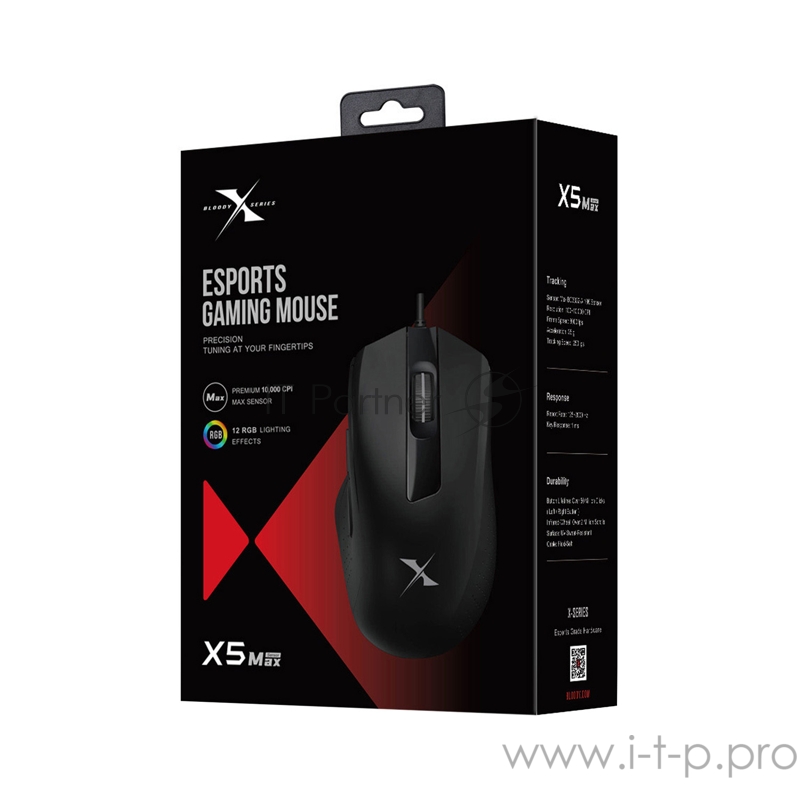 Мышь A4 Bloody X5 Max черный оптическая (10000dpi) USB (9but)
