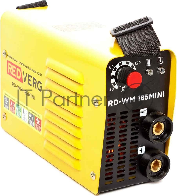 Сварочный аппарат RD-WM 185MINI. 220/50Гц, 6,6кВа, макс. 30А, диапазон св. тока 20-185А, раб. напр. 27,4, электрод 1,6-4,0