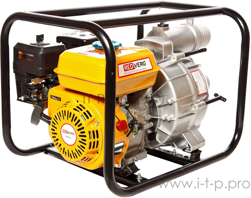 Мотопомпа RD-DWP80L. Для грязной воды 6,5 л.с, 196 куб.см двигатель GM168F-1 45 куб.м/ч напор-25м