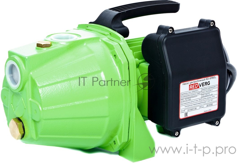 Насос RD-SP80L. 220В/50Гц 800Вт 50л/мин напор-35м высота всасыв.- до 8м вход/выход- 1”