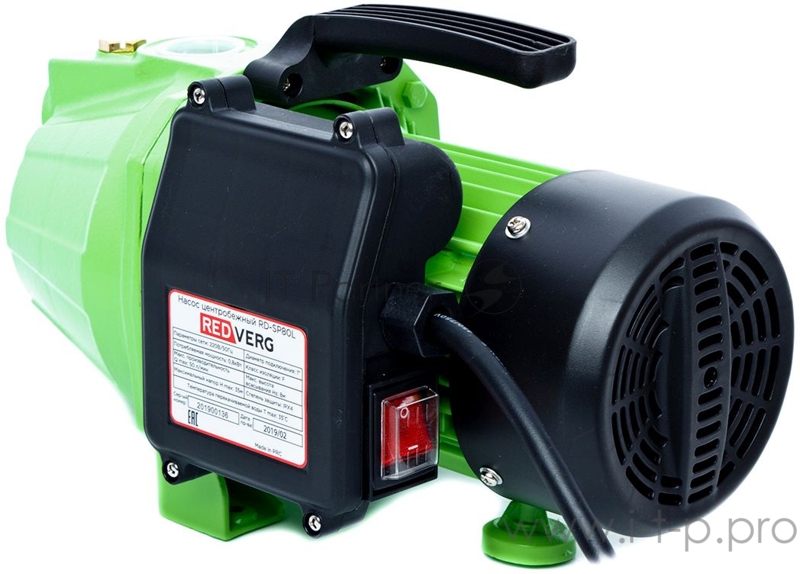 Насос RD-SP80L. 220В/50Гц 800Вт 50л/мин напор-35м высота всасыв.- до 8м вход/выход- 1”