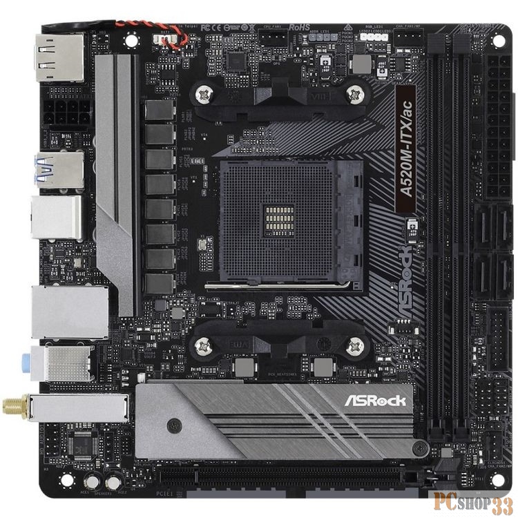 Материнская плата ASRock A520M-ITX/AC, RTL
