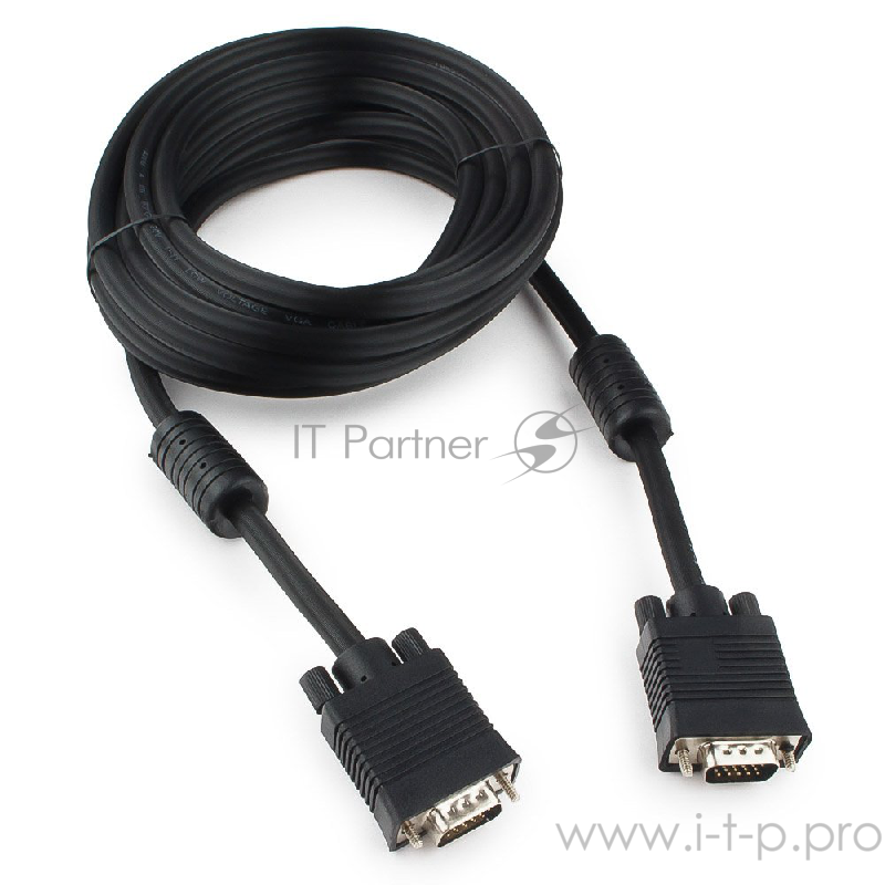 Кабель Gembird/Cablexpert CC-PPVGA-5M-B, Кабель VGA Premium , 15M/15M, 5.0м,черный,тройной экран, феррит.кольца