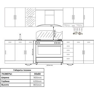 Комбинированная плита Simfer F 96 EO 52001