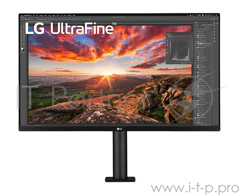Монитор жидкокристаллический LG Монитор LCD 32 16:9 3840x2160(UHD 4K) VA, nonGLARE, 400cd/m2, H178°/V178°, 3000:1, 1.07B, 4ms, 2xHDMI, DP, USB-Hub, Height adj, Tilt, Speakers, 2Y, Silver
