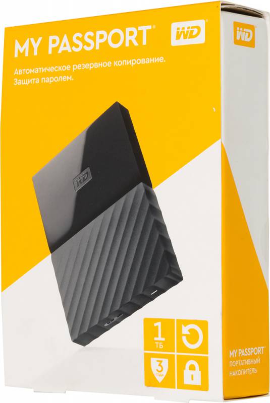 Носитель информации WD Portable HDD 1Tb My Passport WDBBEX0010BBK-EEUE {USB3.0, 2.5