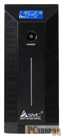 ИБП (UPS) SVC W-1500. 1500ВА / 900Вт, 220В, 3 мс, 12В/9 Ач х 2 шт., 265*110*340 мм
