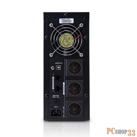 ИБП (UPS) SVC W-1500. 1500ВА / 900Вт, 220В, 3 мс, 12В/9 Ач х 2 шт., 265*110*340 мм