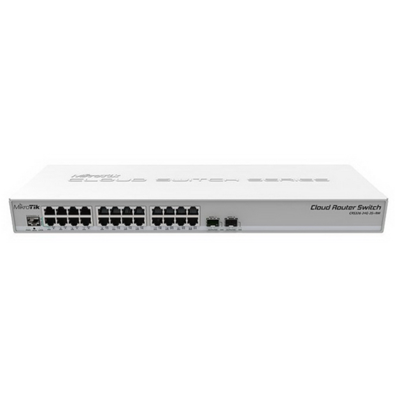 Сетевое оборудование MikroTik CRS326-24G-2S+RM Коммутатор Cloud Router Switch 326-24G-2S+RM with RouterOS L5, 1U rackmount enclosure