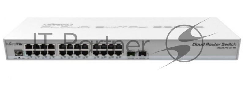 Сетевое оборудование MikroTik CRS326-24G-2S+RM Коммутатор Cloud Router Switch 326-24G-2S+RM with RouterOS L5, 1U rackmount enclosure
