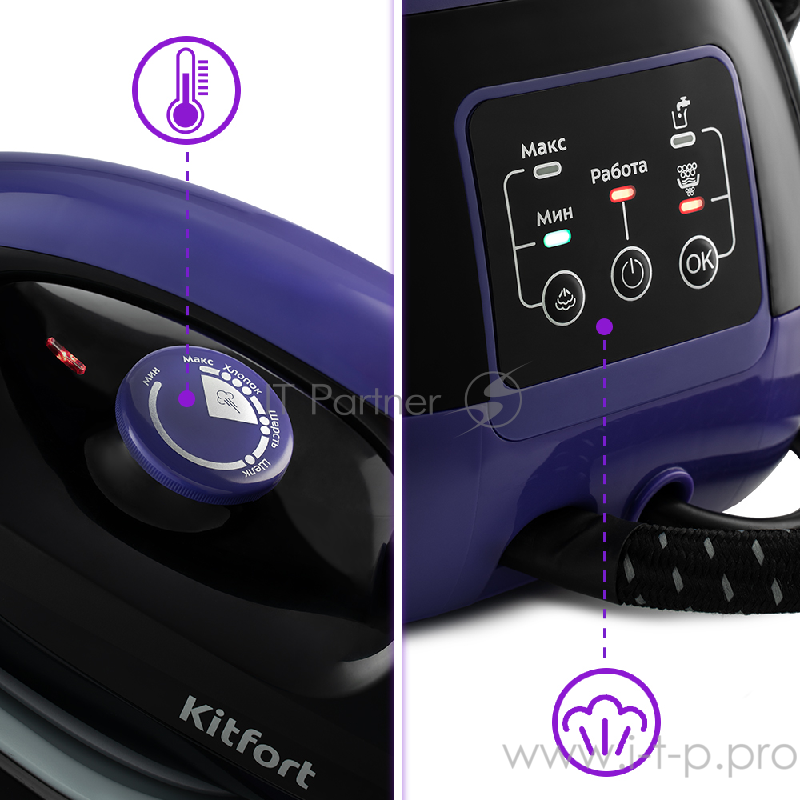 Паровая станция Kitfort КТ-959 2400Вт черный