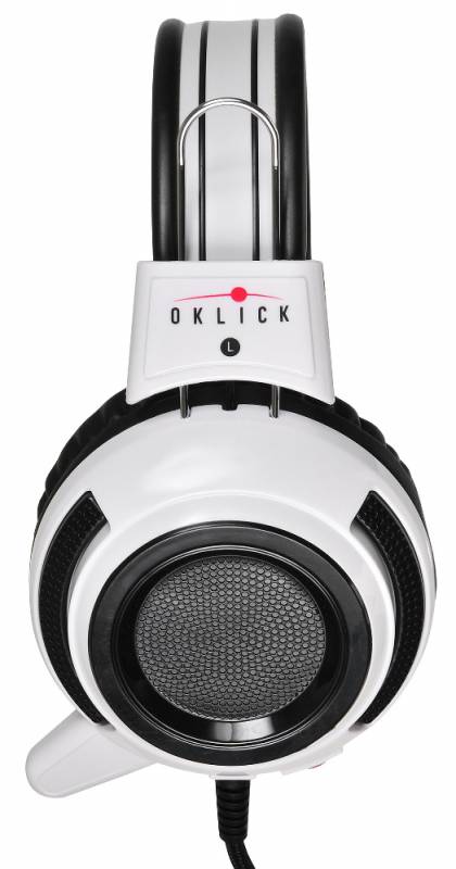 Наушники с микрофоном Oklick HS-G300 белый/черный 2.5м мониторы оголовье (AH-V1W)