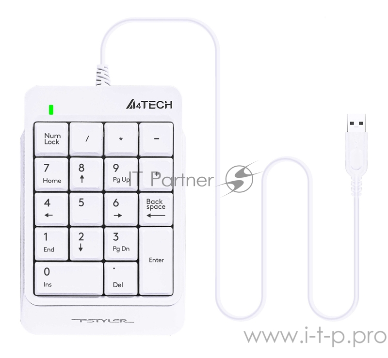 Числовой блок A4 Fstyler FK13P белый USB slim для ноутбука