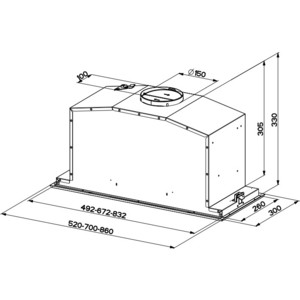 Вытяжка FABER INCA LUX GLASS EV8 X/BK A70 (110.0356.558)