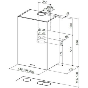 Вытяжка каминная Faber Cubia Plus EV8 X A60 нержавеющая сталь управление: кнопочное (1 мотор)