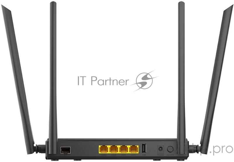 Роутер беспроводной D-Link DIR-825 (DIR-825/GFRU/R3A) AC1200 10/100/1000BASE-TX/4G черный