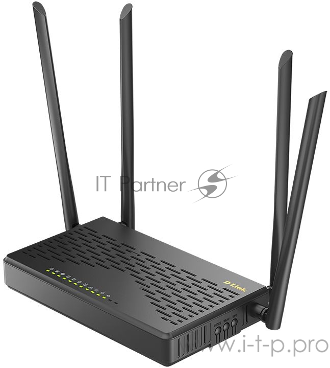 Роутер беспроводной D-Link DIR-825 (DIR-825/GFRU/R3A) AC1200 10/100/1000BASE-TX/4G черный