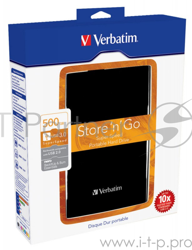 Внешний жесткий диск Verbatim Portable HDD 500Gb Store'n'Go USB3.0, 2.5