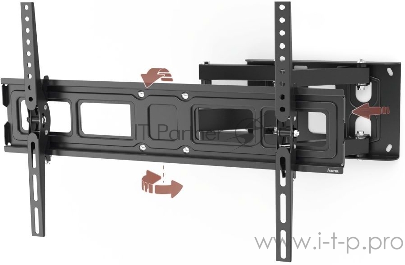 Кронштейн для телевизора Hama H-118126 черный 32-84 макс.25кг настенный поворот и наклон