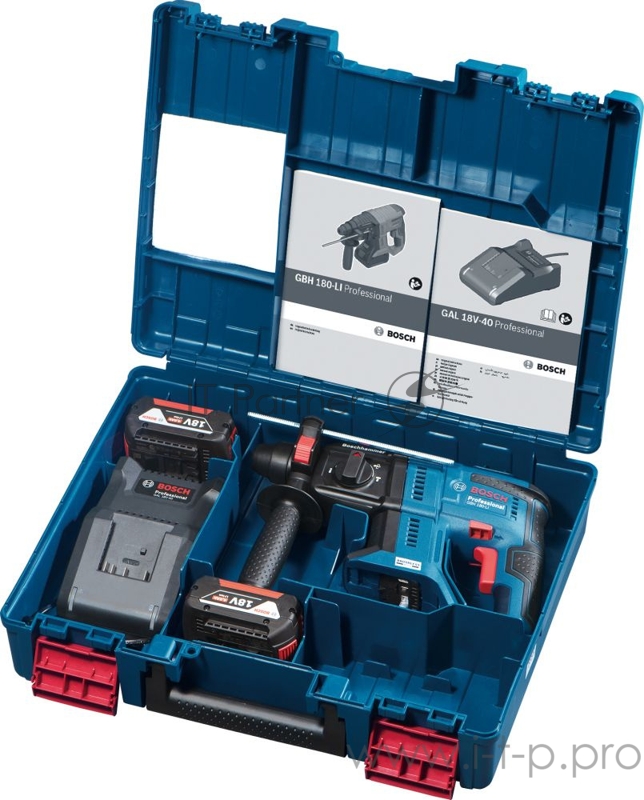 Перфоратор Bosch GBH 180-LI BL Set патрон:SDS-plus уд.:2Дж аккум. (кейс в комплекте)