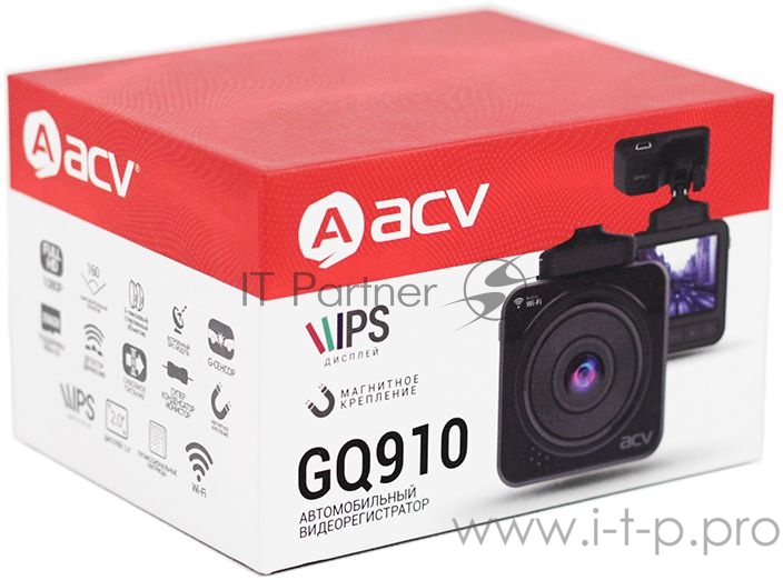 Видеорегистратор ACV GQ910 черный 12Mpix 1080x1920 1080p 160гр. GPS NT96672