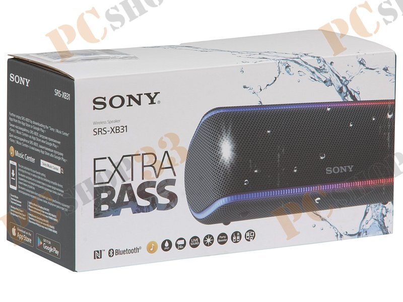 Акустическая система Sony SRS-XB31/BC, портативная, черный (Bluetooth)