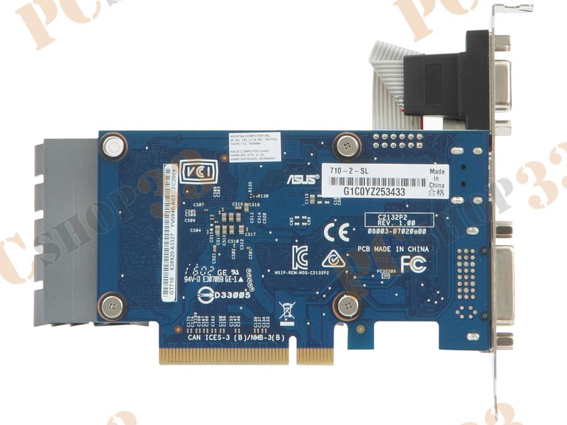 Видеокарта ASUS GeForce GT 710 2ГБ 710-2-SL (GeForce GT 710, DDR3, D-Sub, DVI, HDMI) (PCI-E)