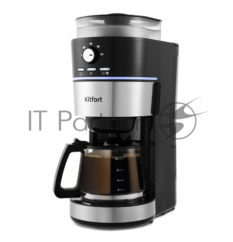 Кофеварка капельная Kitfort KT-737 1000Вт черный/серебристый