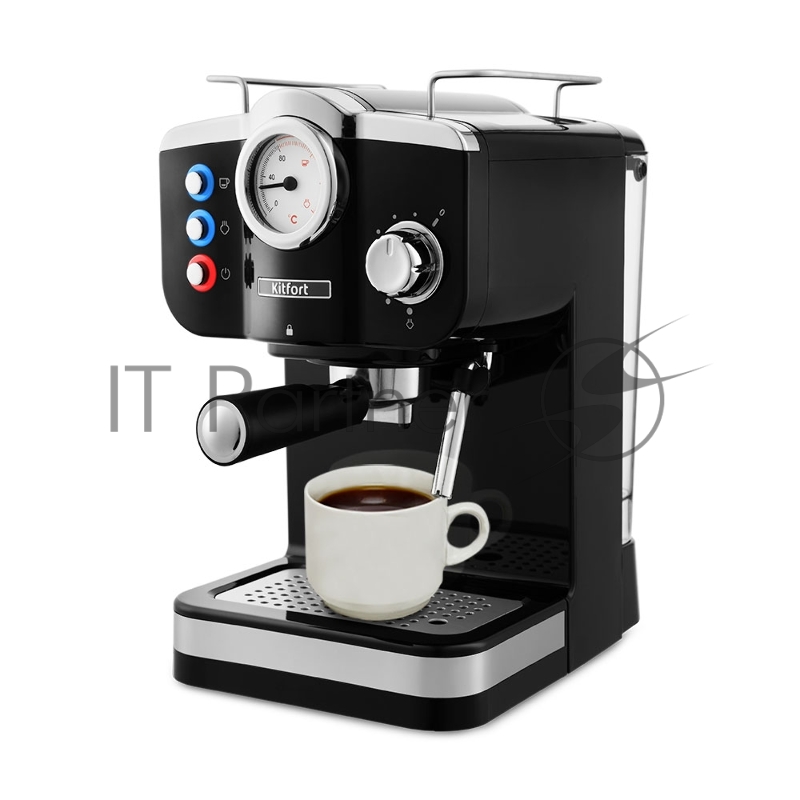 Кофеварка эспрессо Kitfort КТ-739 1100Вт черный/серебристый