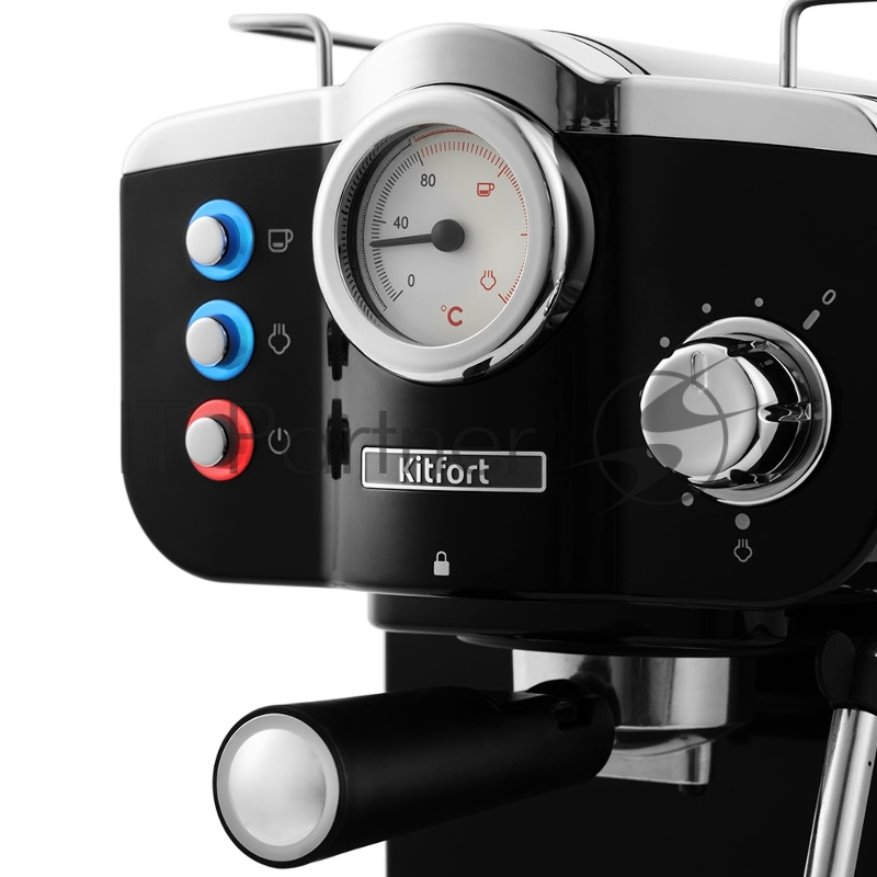 Кофеварка эспрессо Kitfort КТ-739 1100Вт черный/серебристый