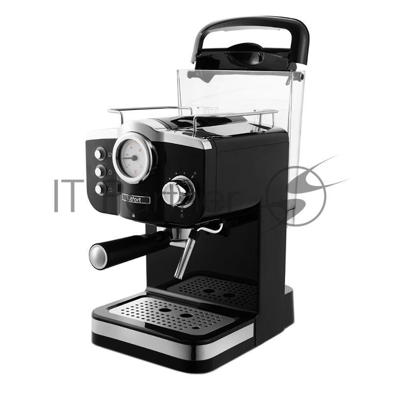 Кофеварка эспрессо Kitfort КТ-739 1100Вт черный/серебристый